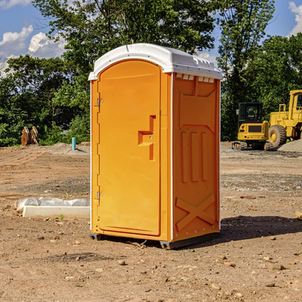 how often are the portable restrooms cleaned and serviced during a rental period in Leando Iowa